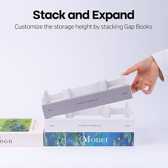 Book Shape Decorative Cable Management Box - Expandable Cable Organizer Box with Magnetic Closure for Home & Office (PatternHouse, Standard)