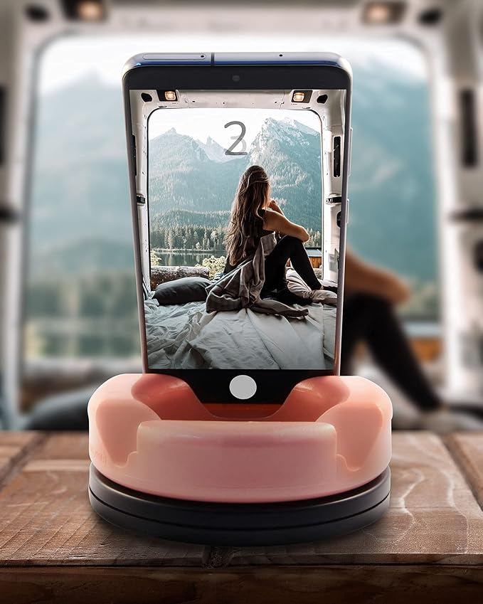GoDonut – Phone Stand 360 Swivel – Cell Phone Holder + iPad Stand Desk Organizer - Compatible with Tablet, iPhone, Kindle & Most Smartphones – Pink