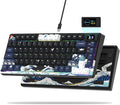 Womier S-K80 75% Keyboard with Color Multimedia Display Mechanical Gaming Keyboard, Wired Hot Swappable Gasket Mount RGB Custom Key Board, Pre-lubed Stabilizer for Mac/Win, Black Kanagawa