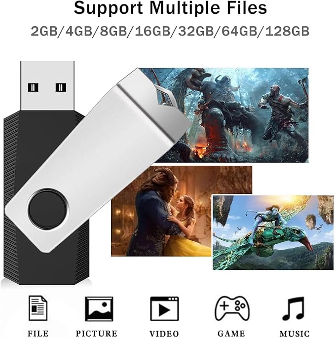 Customizable Flash Drives 32GB, Wooolken Personalized USB 2.0 Drive 10/20/50/100 Pack, Custom Thumb Drive Engraved Logo USB Drive (Mixcolors)