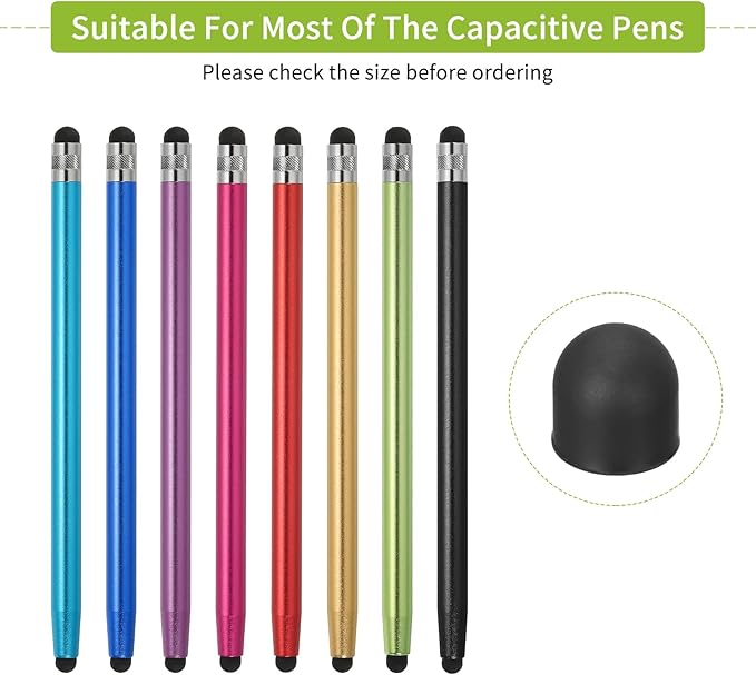 MECCANIXITY 20Pcs Replacement Stylus Pen Tips 7mm Conductive Capacitive Touch Screen Pens Tips Silicone Rubber, Black