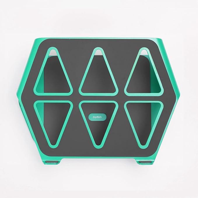 NUMIN Facet Laptop Station Green | Laptop Tabletop Stand Tall Height Ventilated | Sturdy Rust Free Metal Design | Anti Slip leatherite Surface | Compatible for MacBook, HP, Dell, Lenovo