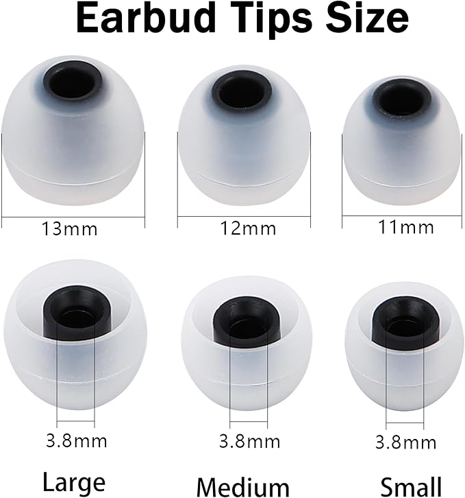 Replacement Earbud Tips Silicone Earbud Covers Fit Most in-Ear Earbuds - Image 2