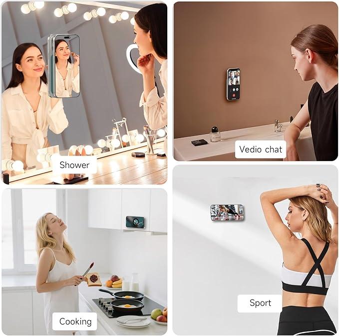 Patented Magnetic Sticky Phone Suction Grip Mount for MagSafe Case,Magnet Silicone Portable Stand Holder for iPhone 16/15/14/13/12 Series and Android, Hands-Free Selfies and Videos,Deep Blue