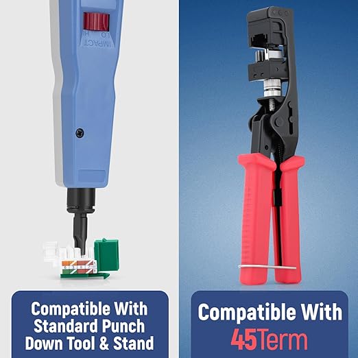 Everest 45° Angled RJ45 Cat6 Keystone Jacks 10-Pack in Green - Slim Profile Female RJ45 Connectors - Cat 6 Keystone Jack - Compatible with 45° Angled Speed Termination Tool - 45Term (B0BL3GS7ZY)