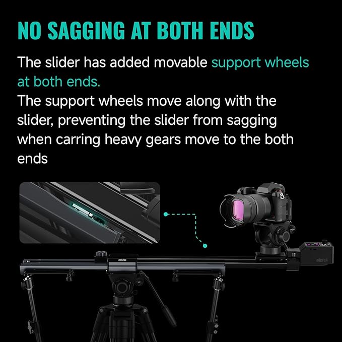 Zeapon Micro4 E700 Double Distance Motorized Camera Slider, High-Speed Low Noise Motor 10-26Lbs Payload, 30''/77cm Compact Slider with Carrying case, LCD Screen, App Control, Smooth Damping Design