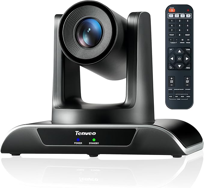 Tenveo 20X Optical Zoom PTZ Conference Room Camera, USB3.0/HDMI FHD 1080P 60FPS, for Video Conferencing Business Meeting Live Streaming Church Services Worship Events Education Zoom Teams OBS