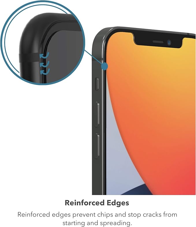 ZAGG InvisibleShield Glass Elite Anti-Glare Plus - Blocks Glare from your device - Made for iPhone 12 Pro Max, Clear, 200106678