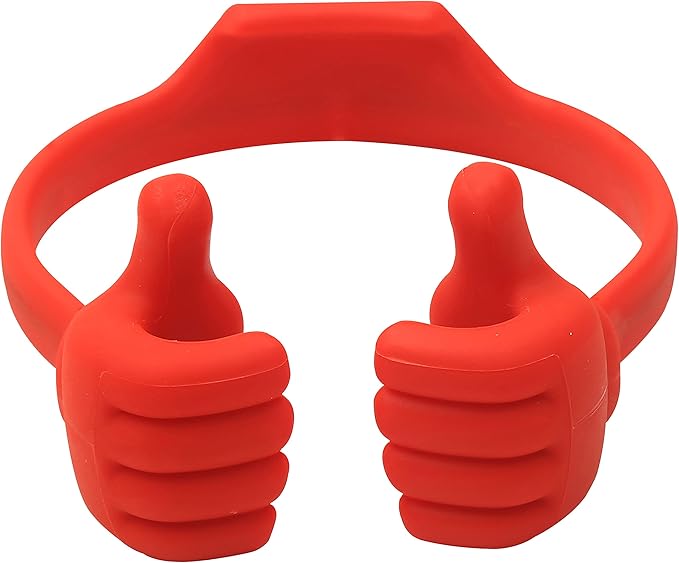 Honsky Thumbs-up Cell Phone Stand Holder, Tablet Stand Cradle for Desk Desktop Smartphone Cellphone Mobile Phone Tablets – Universal Adjustable Flexible, Deep Red