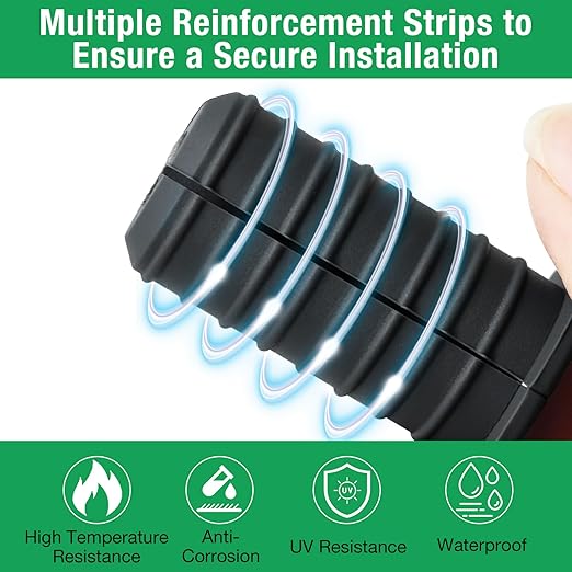 4pc Starlink Cable Grommet 3/4" Silicone Anti-Slip Wall Hole Pass Through Split Cable Bushings for TV Wire Ethernet Cord, Starlink Cable Routing Kit Accessories,38mm/1.5"Ht, Black