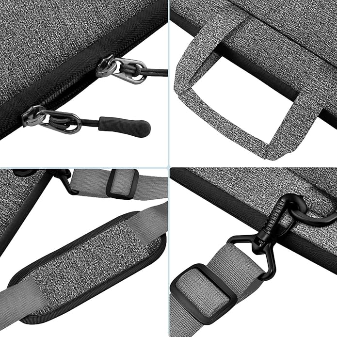 Universal Laptop Shoulder Bag 13-17.3 Inch Shockproof Briefcase with Multi-Pockets & Adjustable Strap for MacBook Pro/Air