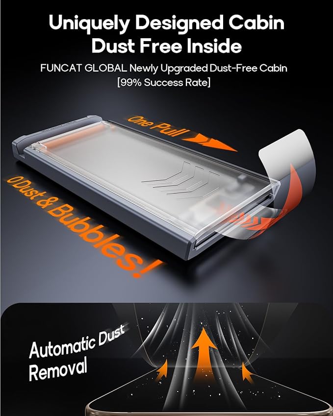 3 Pack for iPhone 16 Plus Tempered Glass Screen Protector, Dust Free CABIN, Auto Positioning, Bubble Free, High Definition, Easy Installation,9H+ Hardness
