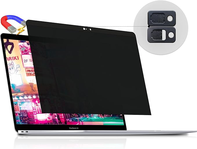Magnetic Privacy Screen for Macbook Air 13 Inch (2018-2021, M1) / Macbook Pro 13 in (2016-2022, M1, M2), Removable Anti Blue Light Glare Filter for Mac 13In Laptop