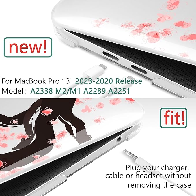 TWOLSKOO Compatible with MacBook Pro 13 inch Case 2023-2016 A2338 M2/M1 A2251 - Image 2