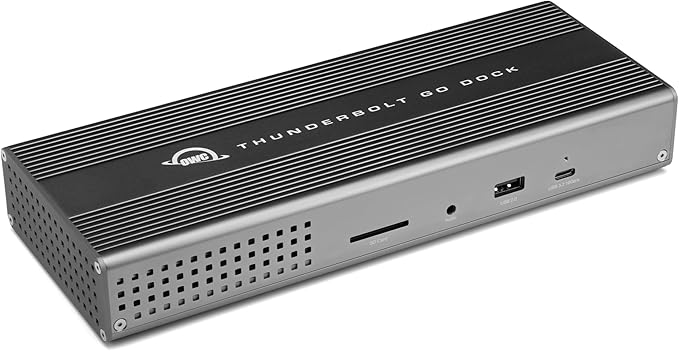 OWC Thunderbolt Go Dock, 11 Ports, Built in Power Supply, 90W Charging, TB4 (USB-C), USB, HDMI, 2.5GbE, SD, Also Compatible with USB-C Devices, Supports Thunderbolt Share