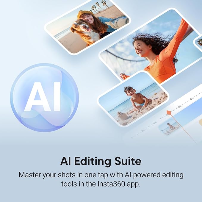 Insta360 Flow 2 Pro Creator Bundle White - Foldable AI Phone Gimbal, Apple DockKit, 360º Pan Tracking, Free Tilt Mode, Built-In Tripod/Selfie Stick, Portable Vlog/Travel Stabilizer, Spotlight, MagSafe