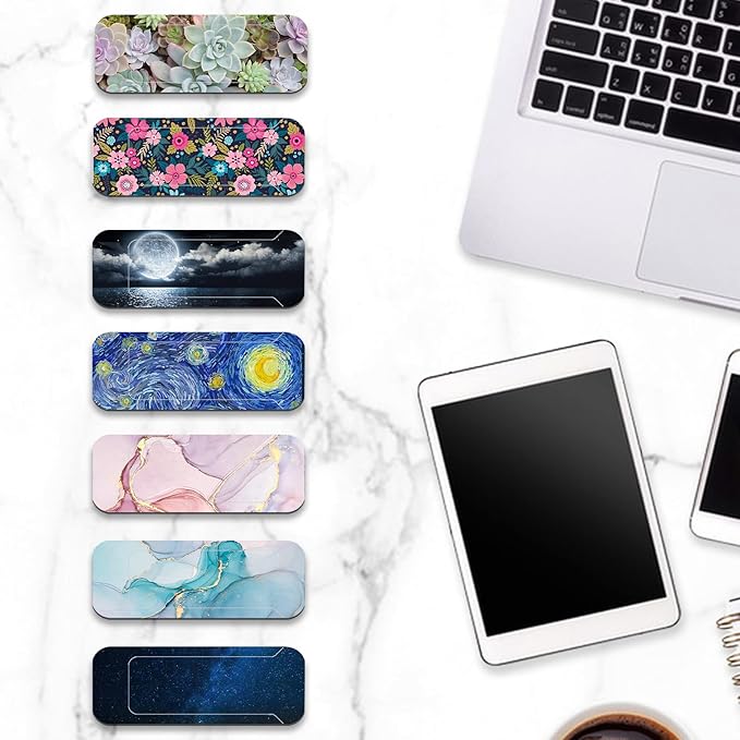 Webcam Cover, 3 Pieces, Laptop Camera Cover, Privacy Shielding Capacity is Twice as Big as The Traditional, Suitable for Computer Mobile Phones, laptops, Tablets and so on (Black Marble)