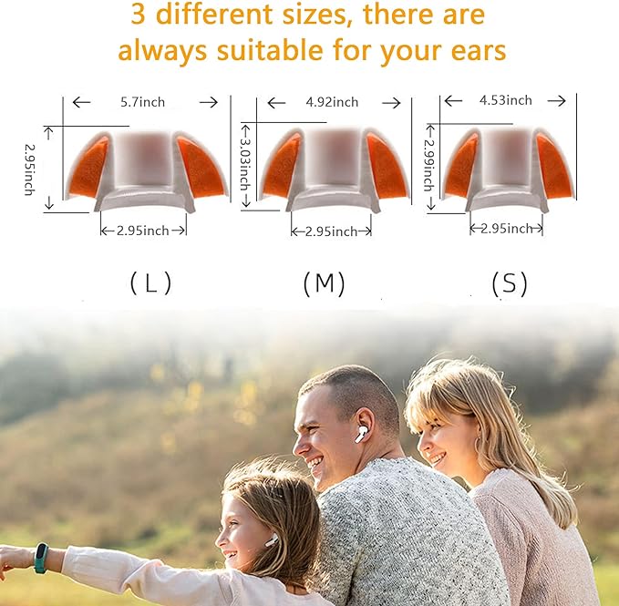 Airpod Pro Ear Tip Memory Foam & Silicone Hybrid Ear Tips, Perfect Noise Reduction, Stays in Your Ears, Ultra-Comfort, Anti-Slip Eartips, Fit in The Charging Case (Orange, Large)