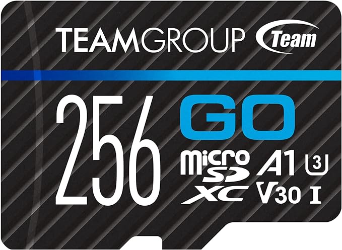 TEAMGROUP GO Card 256GB Micro SDXC UHS-I U3 V30 4K for GoPro & Action Cameras High Speed Flash Memory Card for Outdoor, Sports, 4K Shooting TGUSDX256GU302