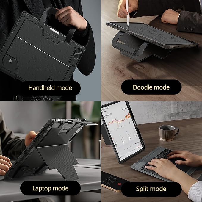 Nillkin Magic Keyboard Case for iPad Pro 13 inch M4 2024, Handheld Case for iPad Pro 13 inch 2024 with Keyboard, Pencil Holder, Large Trackpad, 7 Colors Backlit, Camera Protection, Black