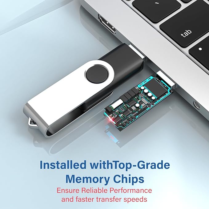 Flash Drives 1GB 10 Pack, USB 2.0 Thumb Drives with Keychains Memory Stick USB Drive Pendrive for PC Laptop Computer (Mixcolors)