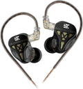 Wired Headphone,KZ DQS HiFi Dynamic Drivers IEM Earphone,KZ Gaming Earbuds Headphones Bass 2pin 3.5mm Sports Music Game in Ear Monitor Headphone for System Singers (Black, No Mic)…