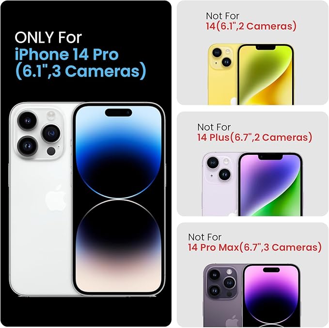 FireNova for iPhone 14 Pro Case, Silicone Upgraded [Camera Protection] Phone Case with [2 Screen Protectors], Soft Anti-Scratch Microfiber Lining Inside, 6.1 inch, Klein Blue