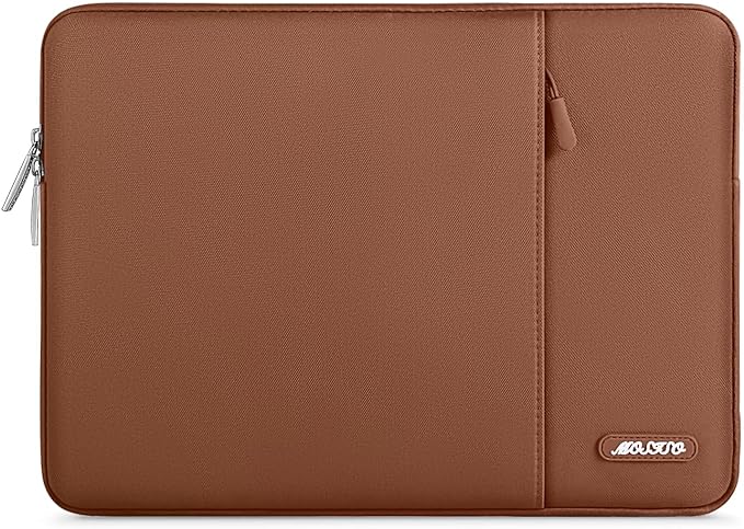 MOSISO Laptop Case 13 inch, 13 inch Laptop Sleeve Compatible with MacBook Air M4 M3 M2 M1 2025-2018 / Pro M2 M1 2025-2016, Polyester Vertical Computer Sleeve Bag with Pocket, Caramel Brown