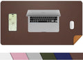 Leather Double-Sided Desk Pad - Large Mouse Pad,Desk mat & Waterproof Blotter for Office & Home (Coffee 23.6in*13in)