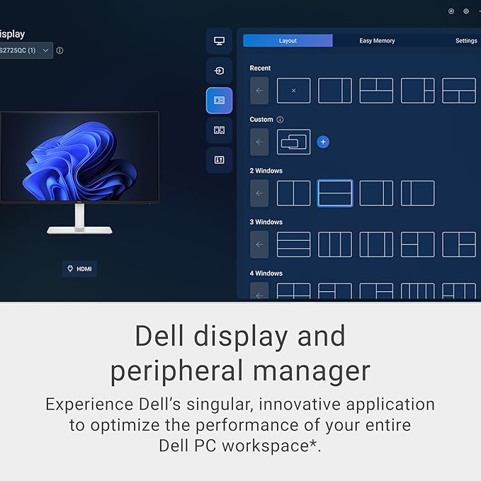 Dell 27 Plus 4K USB-C Monitor - S2725QC - 27-inch 4K (3840 x 2160) 120Hz 16:9 Display, AMD FreeSync Premium, sRGB 99%, Integrated Speakers, 1500:1 Contrast Ratio, Comfortview Plus - Ash White