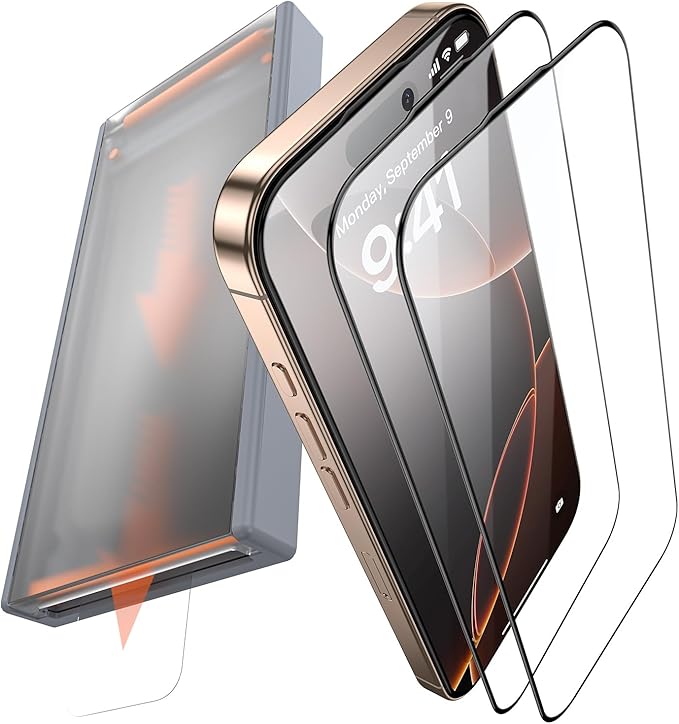3 Pack for iPhone 16 Plus Tempered Glass Screen Protector, Dust Free CABIN, Auto Positioning, Bubble Free, High Definition, Easy Installation,9H+ Hardness