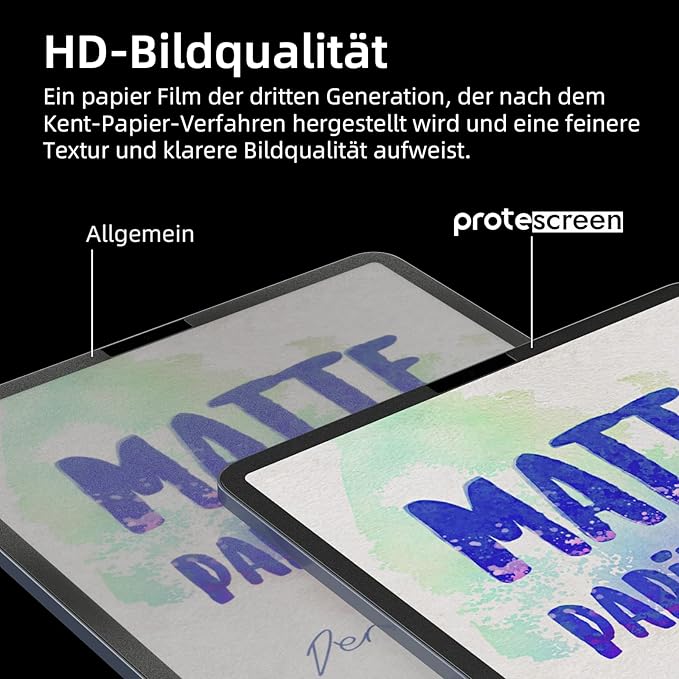 3 PACK Paper Screen Protector for iPad Pro 11 In (2022,2021,2020,2018)/iPad Air 5th (2022)/iPad Air 4th Gen (2020) 10.9, Matte Anti Glare Blue Light Filter PET Feel Shield, Bubble Free HD Texture Film