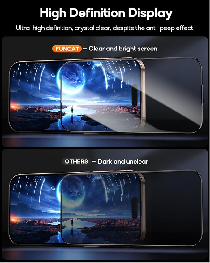 3 Pack for iPhone 16 Pro Max Tempered Glass Screen Protector, Dust Free CABIN, Auto Positioning, Bubble Free, High Definition, Easy Installation,9H+ Hardness