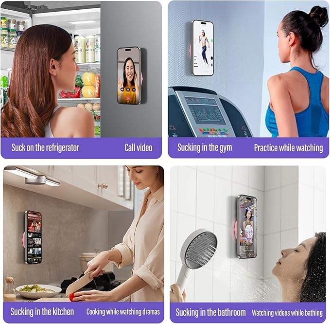Muuto Silicone Suction Cup Phone Mount,for Magsafe Suction Mount,with Stronger Suction Power Phone Suction Grip,Suitable for Women to Take Hands-Free Selfies,Record Videos and Do Live Broadcasts
