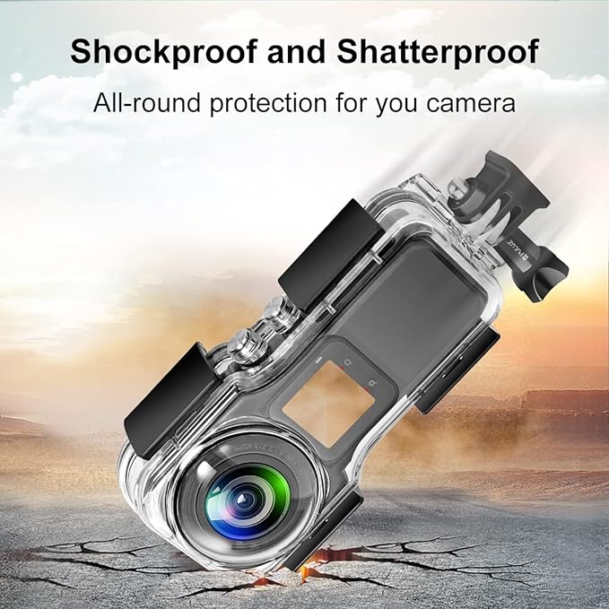 PULUZ 40m/131ft Dive Case for Insta360 One RS 1-Inch 360 Edition - Underwater Waterproof Housing Cover with PC Shell - Essential Camera Accessories