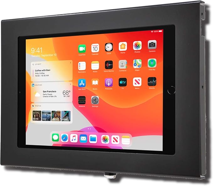 TABcare Locking Security Metal Case for Apple iPad 7 10.2" 2019, iPad 8 2020, iPad 9 2021 Tablet for Kiosk, POS, Store, Show Display (Black)