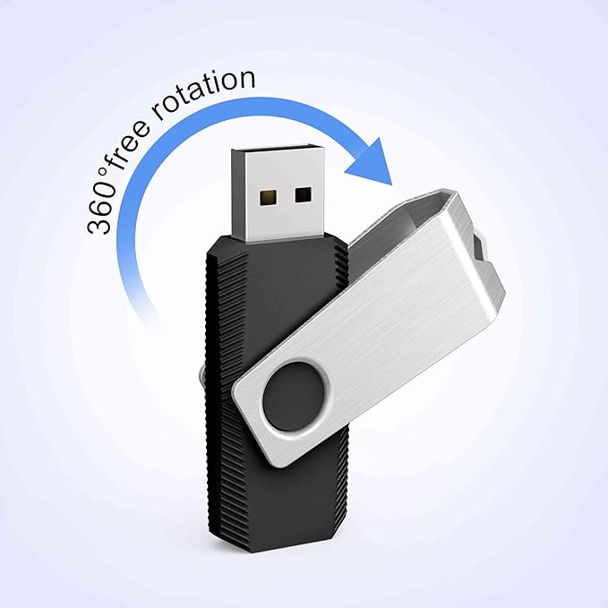TOPESEL 100PCS 16GB Bulk USB 2.0 Flash Drive Swivel Memory Stick Thumb Drives Pen Drive (16G, 100 Pack, Black)