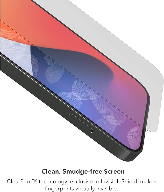 ZAGG InvisibleShield Glass Elite Anti-Glare Plus - Blocks Glare from your device - Made for iPhone 12 Mini, Clear, 200106676