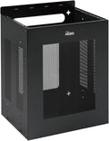 Tecmojo 4U Server Rack, Vertical/Horizontal Wall Mountable Rack with Vented Enclosure for 19 Inch IT Equipment, Cable Modems, Telecom, A/V,Black