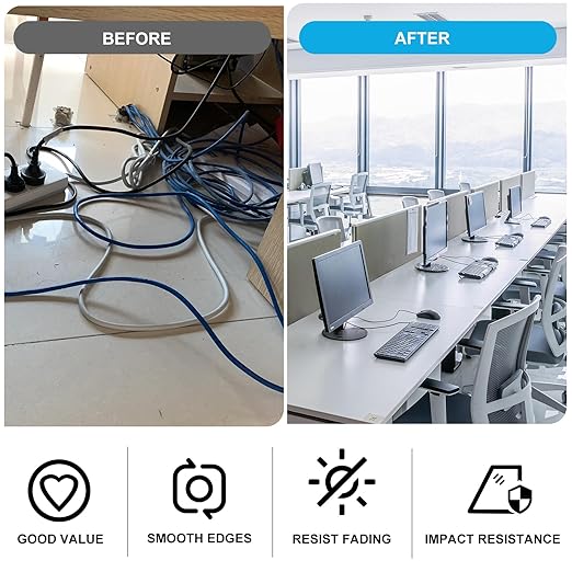1" White Desk Grommet, JTemgle Flexible Cable Grommet with Bi-Metal Hole Saw Cross Rubber Cable Hole Cover Wire Organizer Caps Desktop Cord Management for Home Office TV Stands Tabletops, 13 Pieces