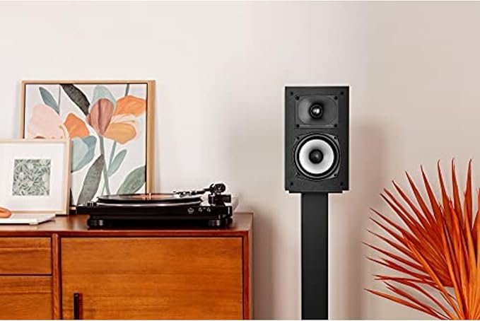 Polk Monitor XT15 Pair of Bookshelf or Surround Speakers - Hi-Res Audio Certified, Dolby Atmos & DTS:X Compatible, 1" Terylene Tweeter & 5.25" Dynamically Balanced Woofer (Pair, Midnight Black)
