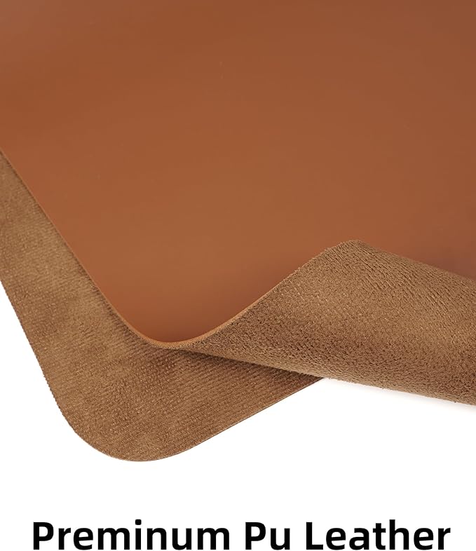 Large Desk pad mat,Mouse Pad,Office Desk Mat, Non-Slip PU Leather Desk Blotter,Large Desk mat,Waterproof Keyboard mat for Office/Home/Decor (Brown,48" x 17")