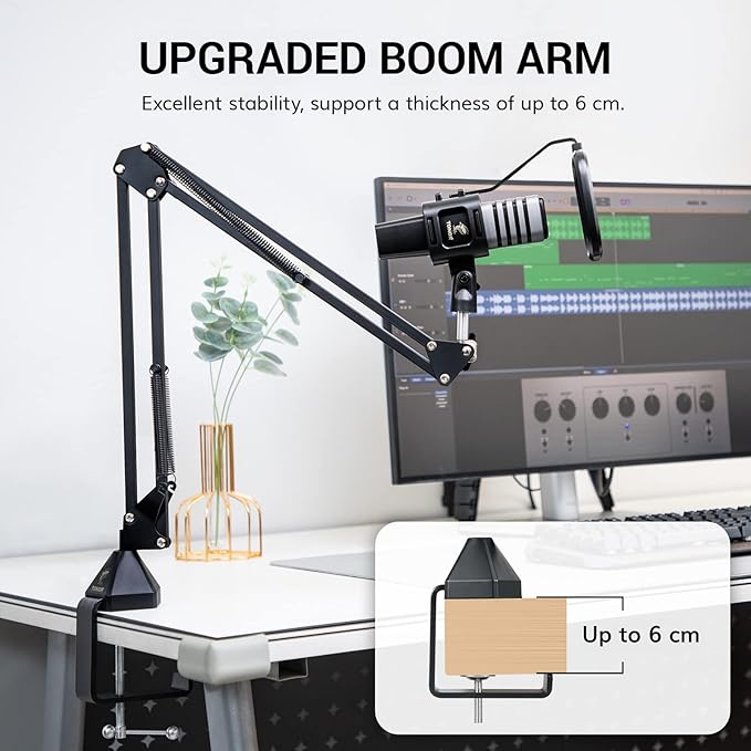 TONOR USB Microphone Kit, PC Podcast Recording Cardioid Condenser Computer Mic - Image 2