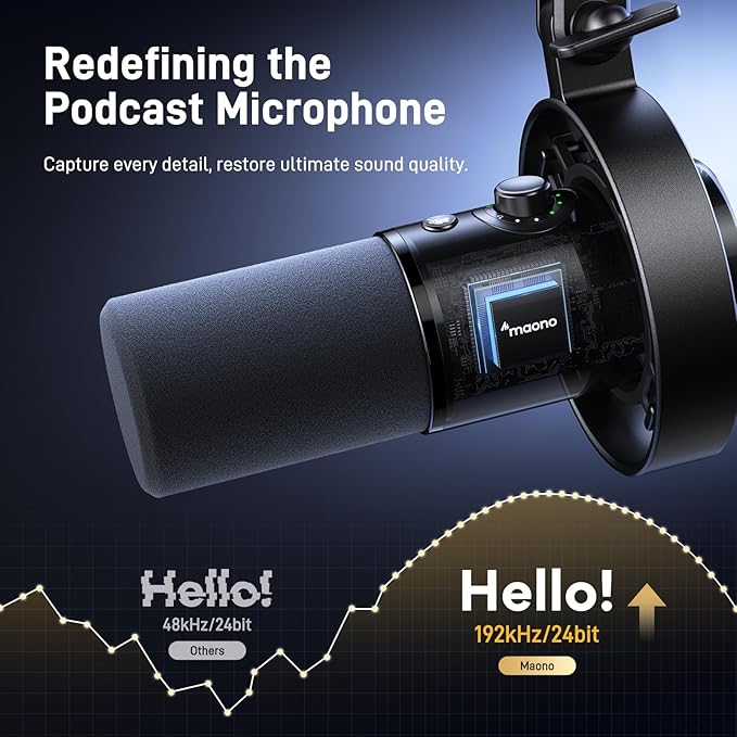 MAONO Dynamic Microphone-XLR USB Podcast Recording Mic: - Image 3