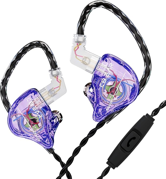 YINYOO KBEAR Storm Earphones in Ear Monitor for Singers Drummers Musicians Bassists, Hi Res Wired Earbuds in Ear Headphones Custom IEM, Detachable OFC Silver-Plated Cable Auriculares