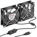 Wathai 80mm x 80mm x 25mm USB Fan 5V for Computer Laptop Router DVR Xbox Cooling 2 Packs