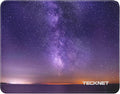 TECKNET Mouse Pad with Anti-fray Stitching, Waterproof Surface & Non-Slip Rubber Base with Stitched Edges Gaming Mouse Mat for Laptop，Compatible with Laser and Optical Mice- Dark Purple Galaxy