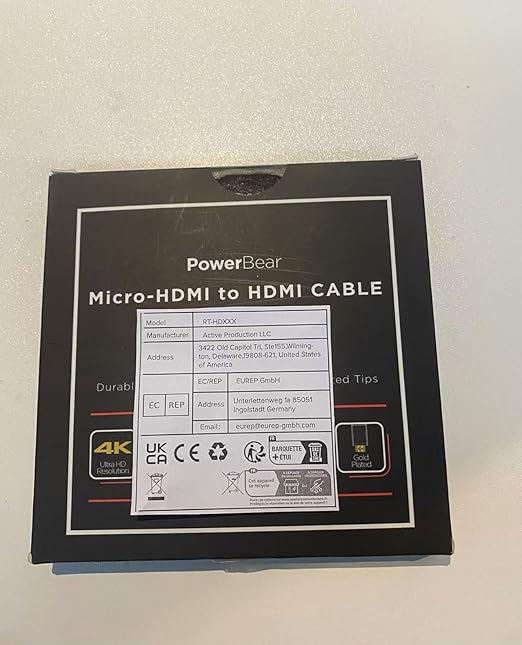 PowerBear 4K HDMI Cable 3 ft | High Speed Hdmi Cables, Braided Nylon & Gold Connectors, 4K @ 60Hz, Ultra HD, 2K, 1080P, ARC & CL3 Rated | for Laptop, Monitor, PS5, PS4, Xbox One, Fire TV, & More