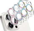 LucBuy 3PCS Sparkling Camera Lens Protector for iPhone 13 Pro/iPhone 13 Pro Max, Full Clear Acrylic Cover with Shiny Colorful Glitter Designed Decoration Back Camera Protector