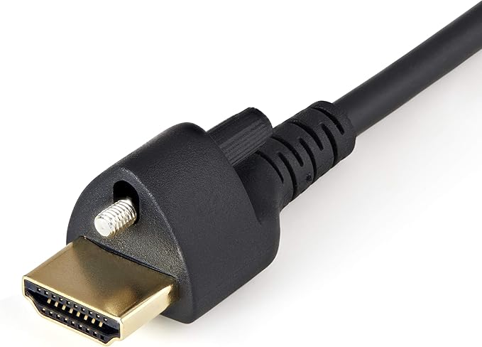 StarTech.com 1m(3ft) HDMI Cable with Locking Screw - 4K 60Hz HDR - High Speed HDMI 2.0 Monitor Cable with Locking Screw Connector for Secure Connection - HDMI Cable with Ethernet - M/M (HDMM1MLS)